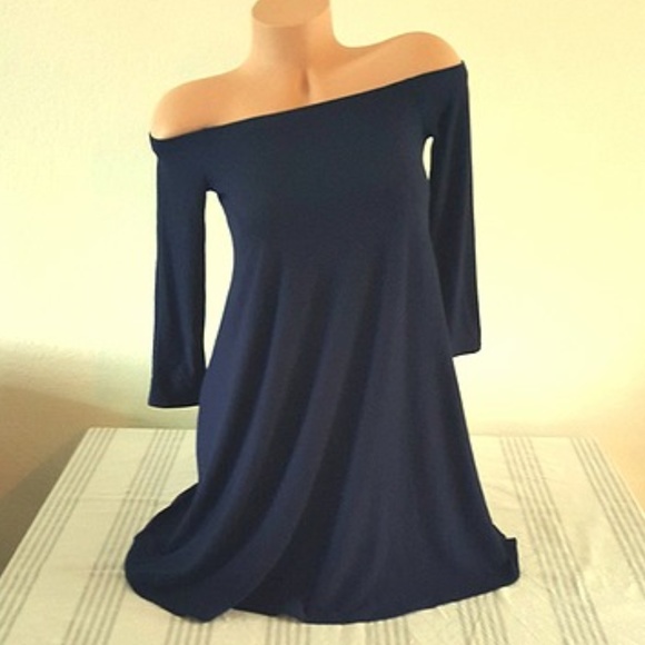 Planet Gold Dresses & Skirts - Off The Shoulder Dress Navy